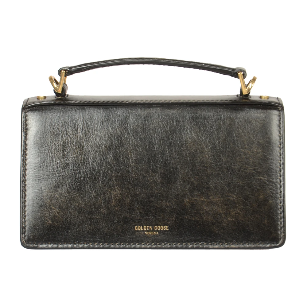 Golden Goose Zwarte Distressed Bull Leren Bodytas Black Dames
