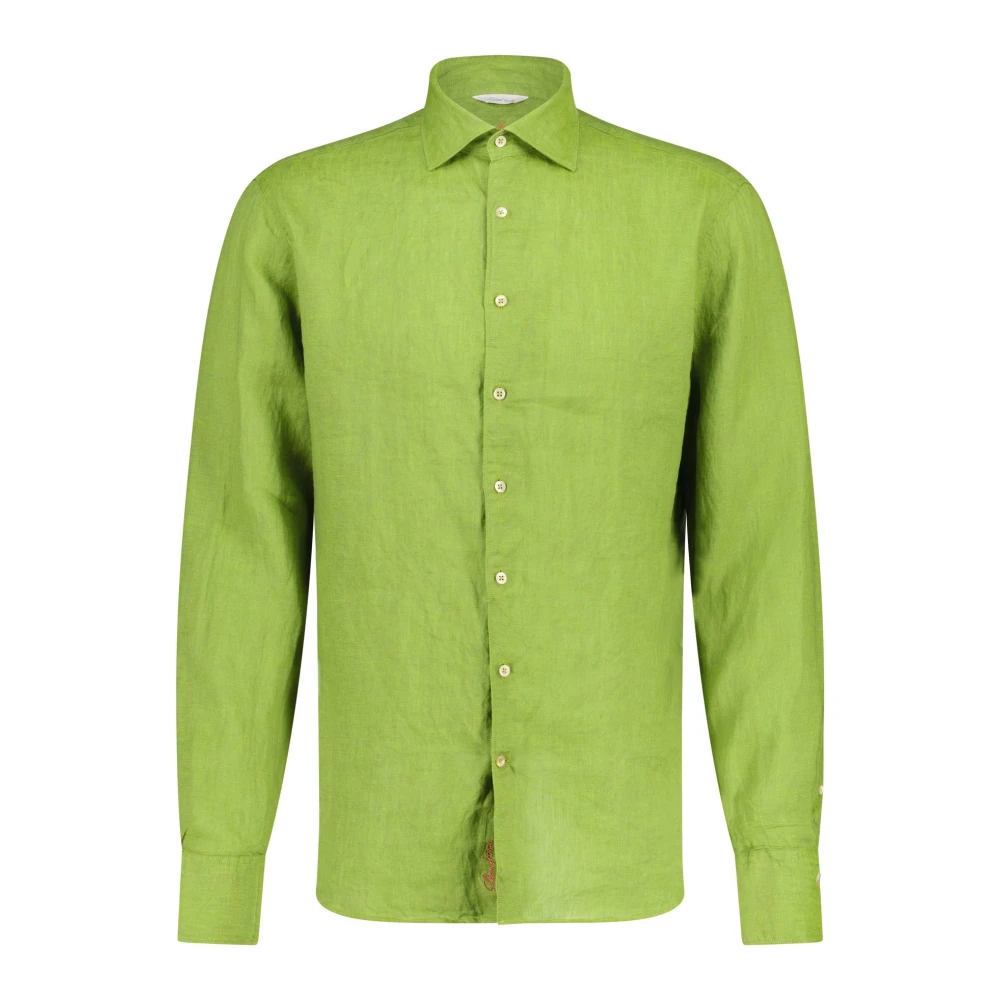 Stenströms Linnen Casual Shirt voor Mannen Green Heren