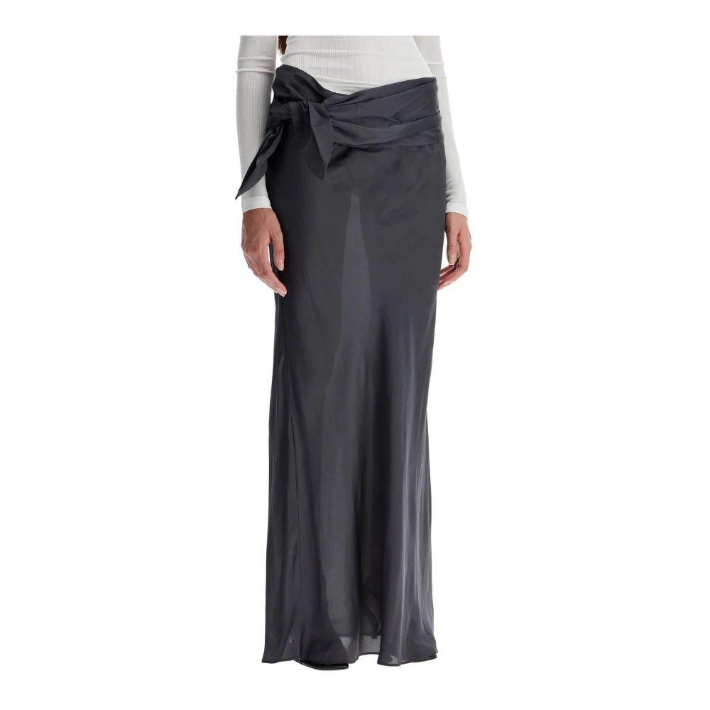 Christopher Esber Zijden Maxi Rok met Knoopdetail Gray Dames