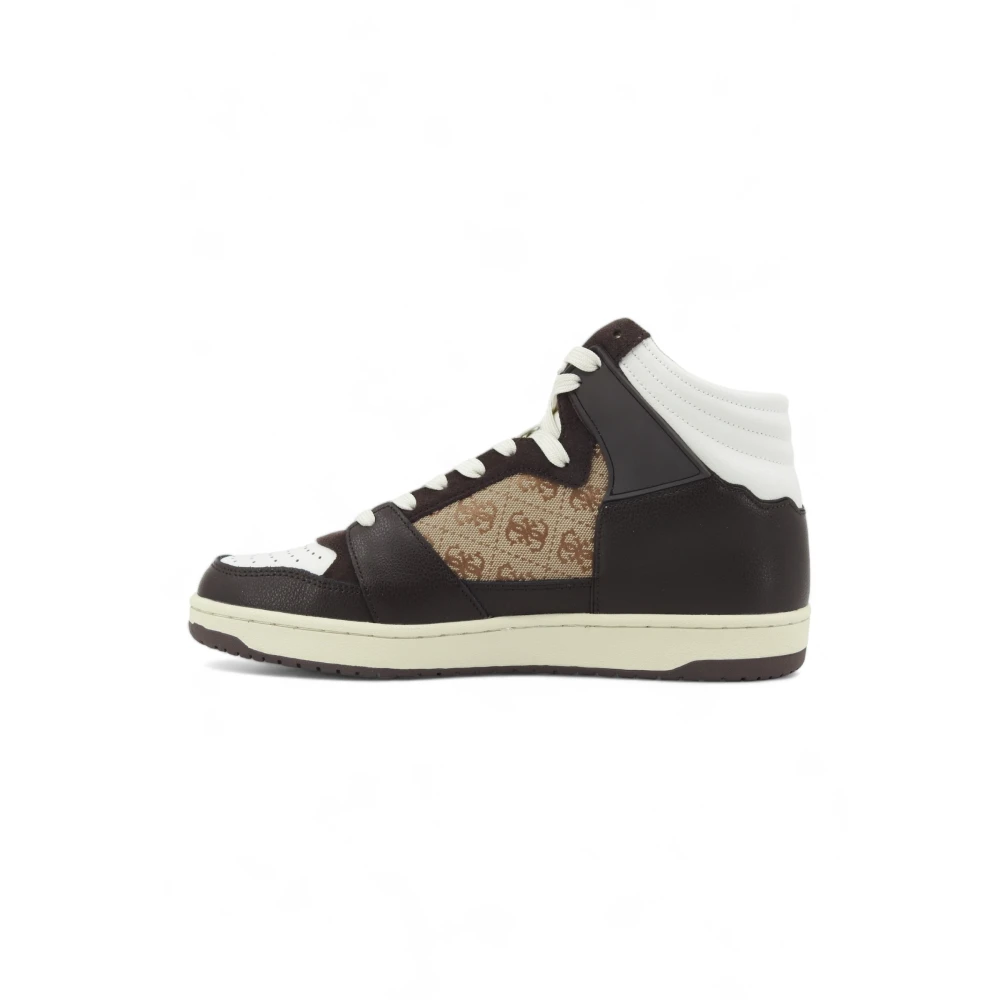Guess Sava Mid High-Top Sneaker Heren Schoenen Bruin