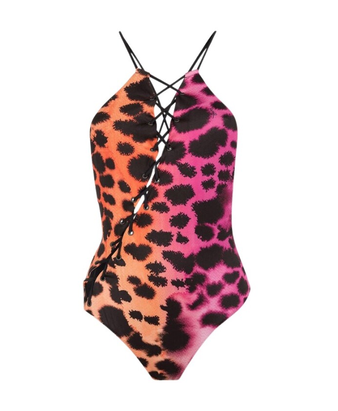murena-print-lace-up-swimsuit