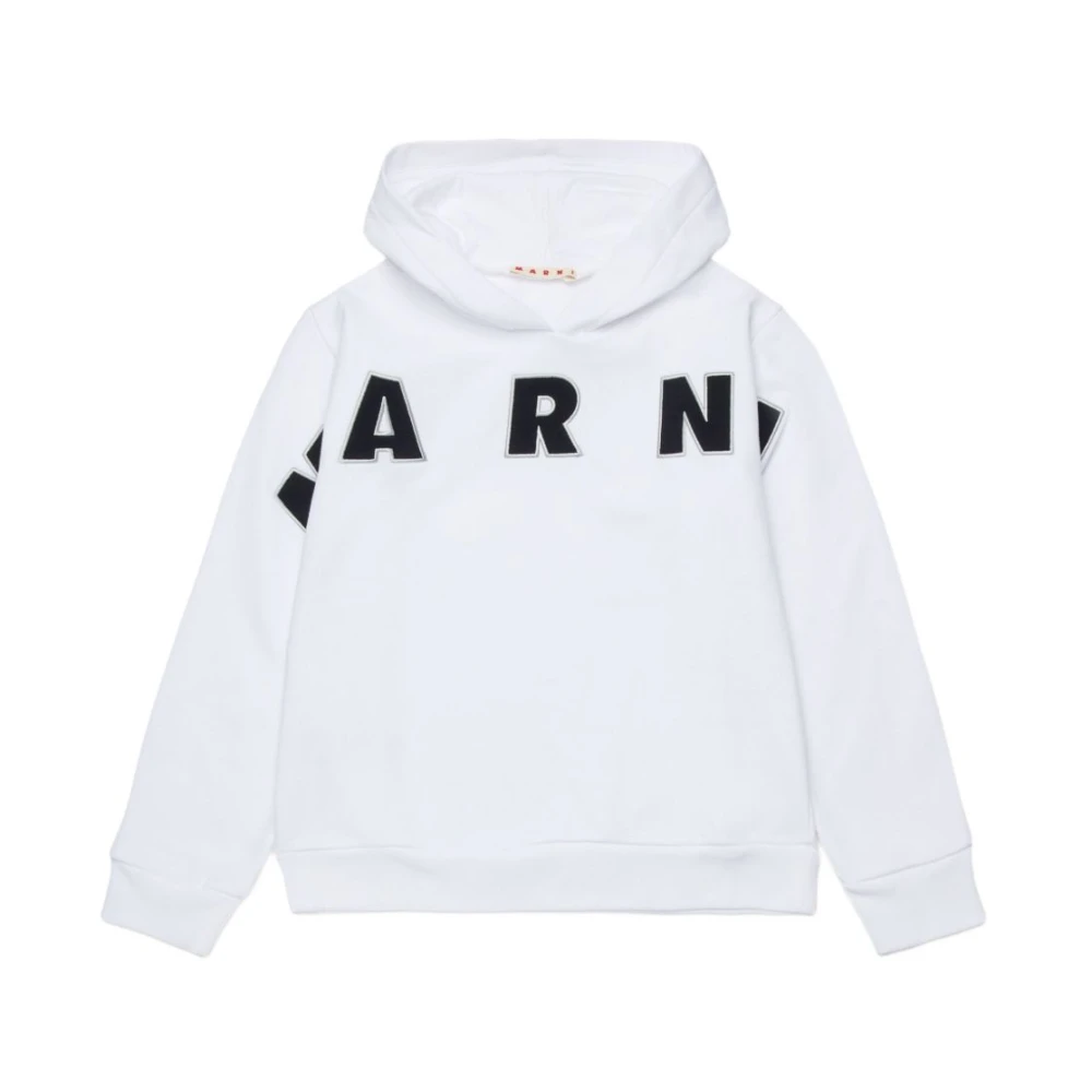 Marni Men's White Hooded Sweatshirt With Logo
