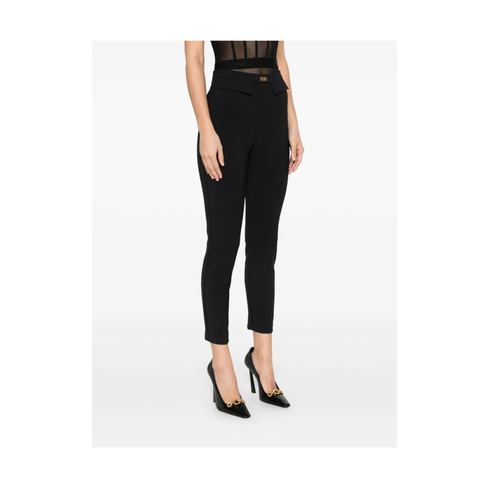 Elisabetta Franchi Zwarte Zijrits Geknipte Broek Black Dames