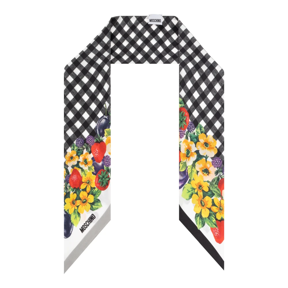 Moschino Zijden sjaal met print Black Dames