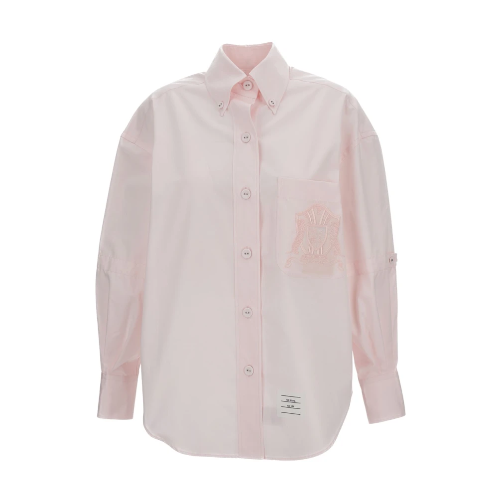 Thom Browne Women's Pink Armband Supersized Oxford Shirt