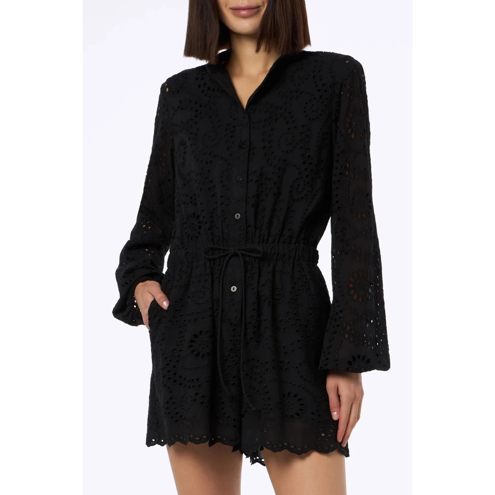 MC2 Saint Barth Zwarte Katoenen Kantbroek met Riem Black Dames
