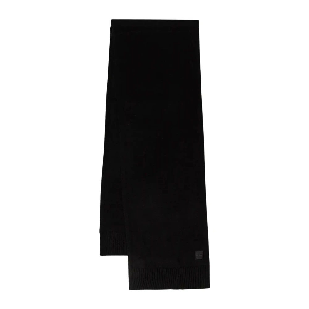 Boss Stijlvol Zwart Gebreide Sjaal Black Heren