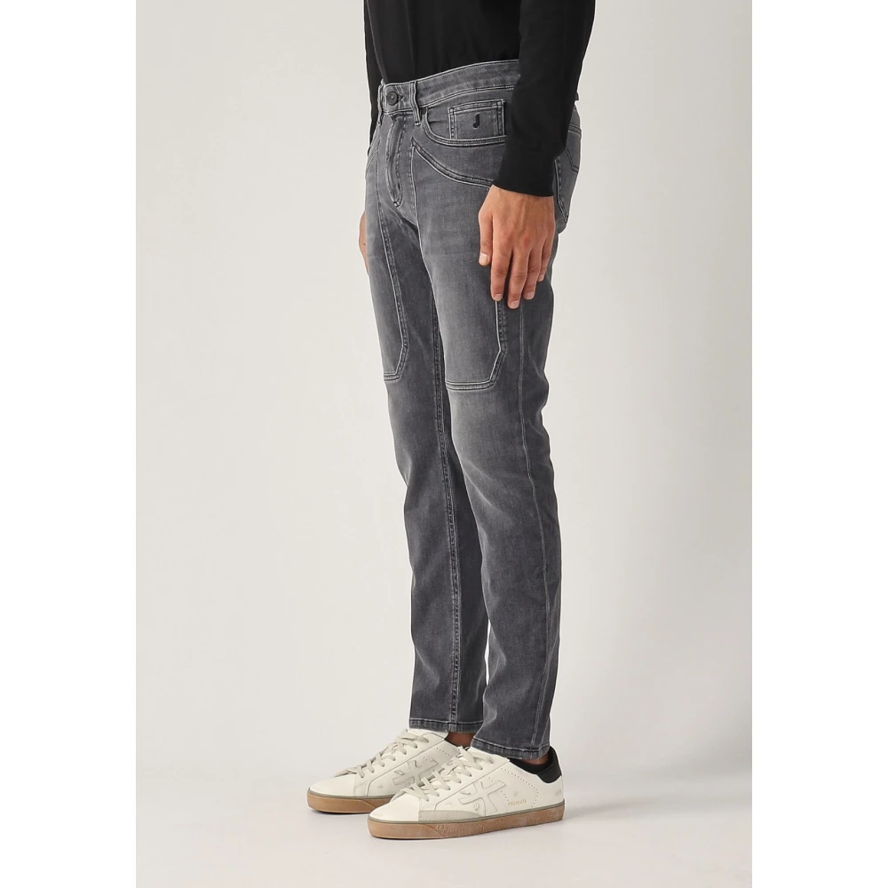 Jeckerson Slim Fit Denim Jeans met Patches Gray Heren