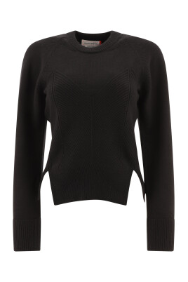 black-chevron-corset-knitwear-aw24