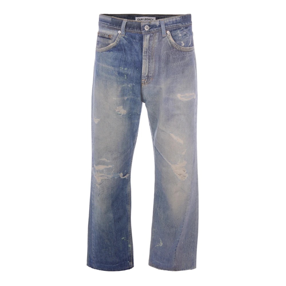 Our Legacy Blue Straight Fit Jeans, Male, W34, Third Cut Jeans