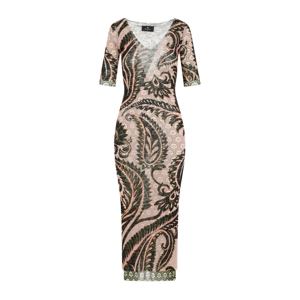 ETRO Roze & Paarse Midi Jurk Multicolor Dames