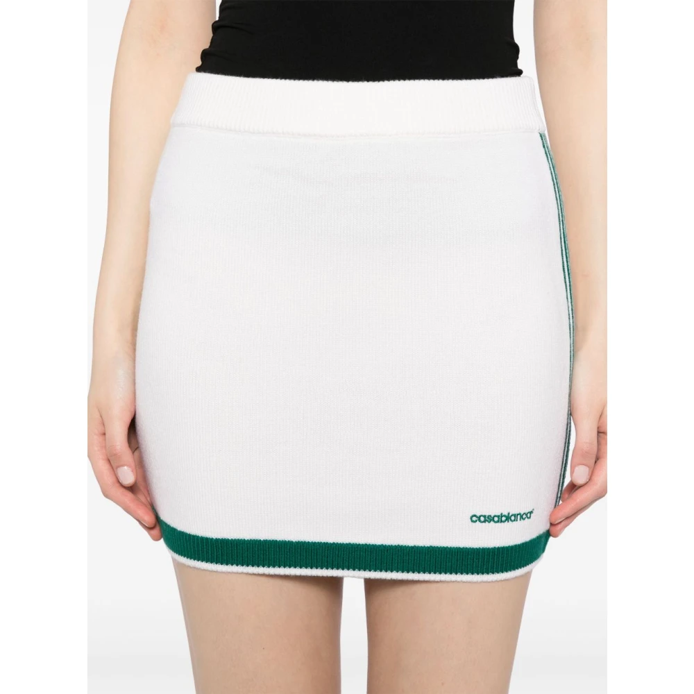 Casablanca Gebreide Tennisrok Wit Gestreept White Dames