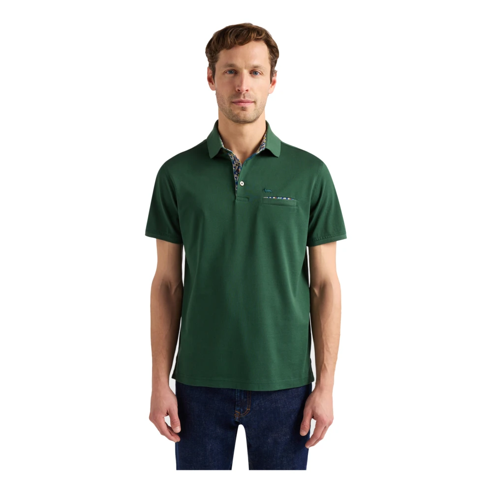 Harmont & Blaine Men's Green Contrast Polo