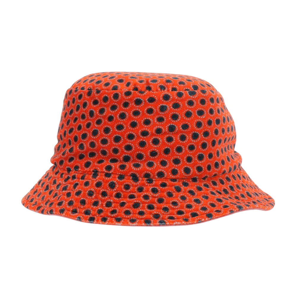 Grevi Omkeerbare Katoenen Fluwelen Hoed Geometrisch Patroon Red Dames