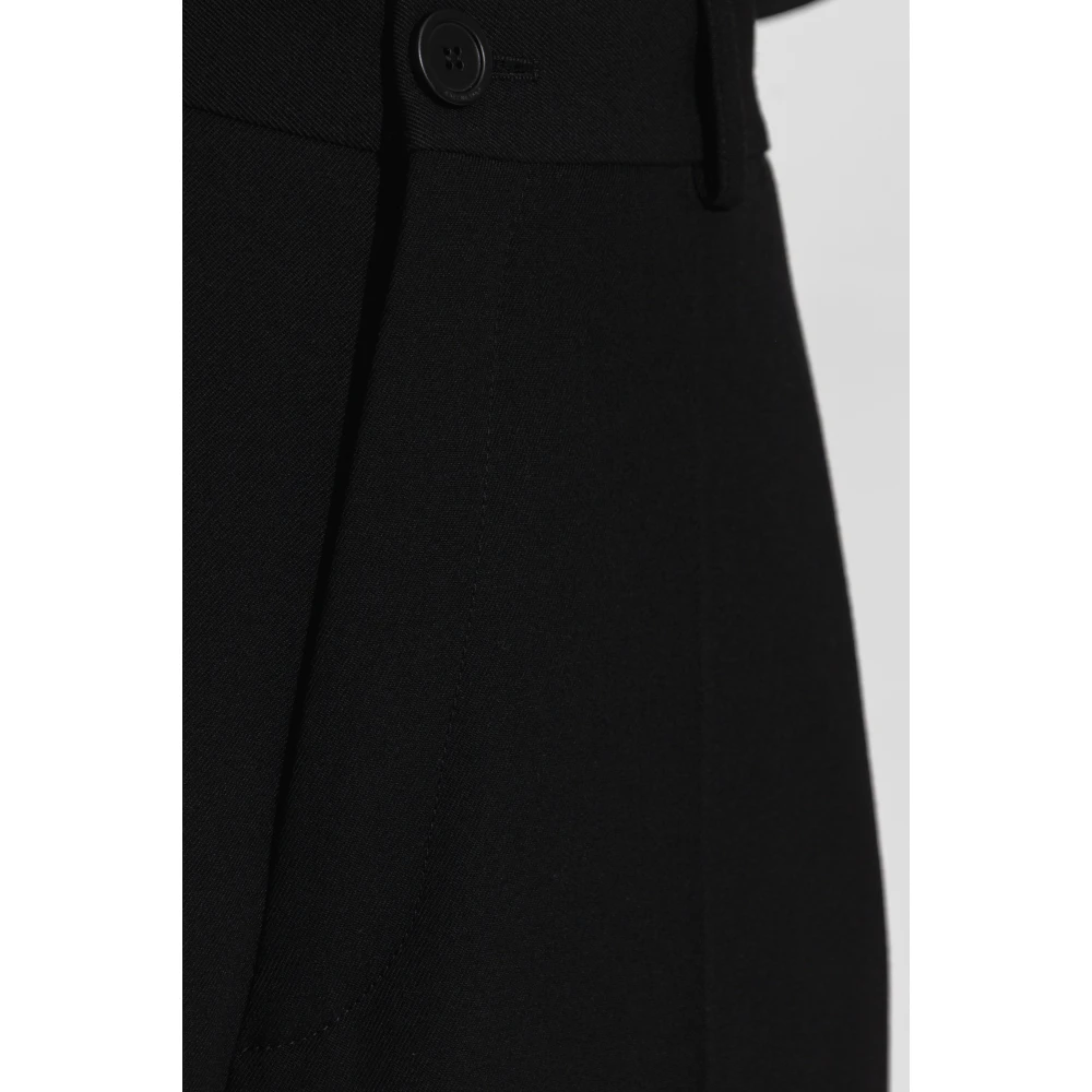 Balenciaga Oversized plooivoorkant broek Black Dames