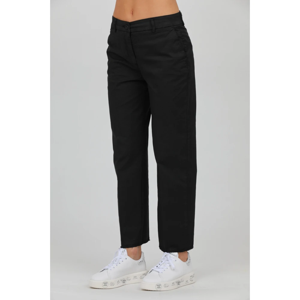 Via Masini 80 Stretch gabardine broek Black Dames