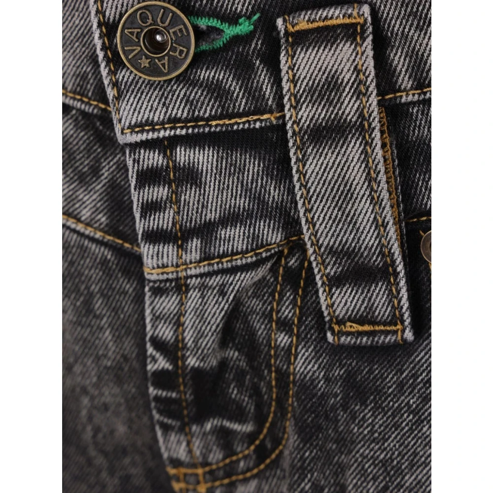 Vaquera Zwarte denim jeans met lage taille Black Dames