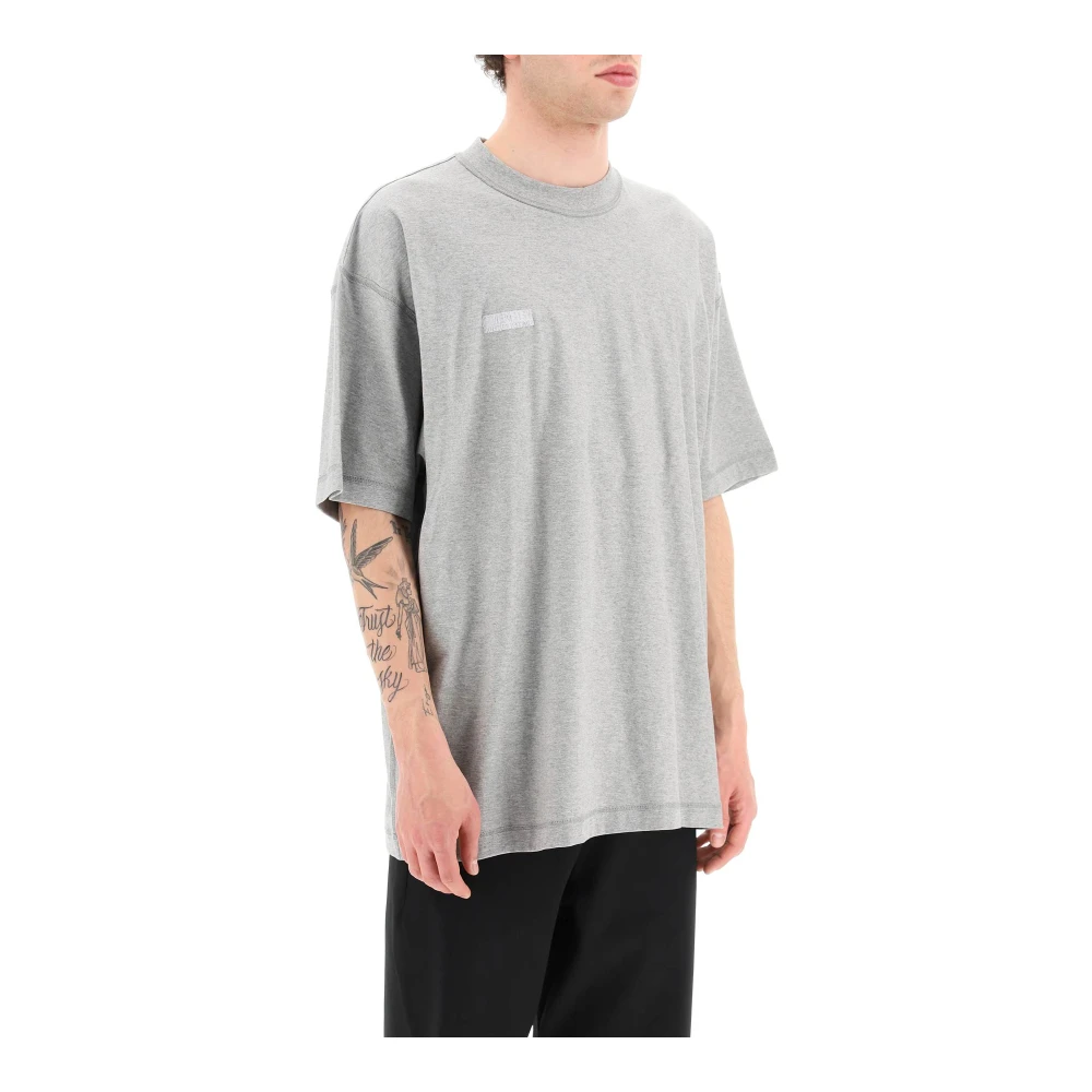 Vetements Oversized T-shirt met Inside-Out Effect Gray Heren