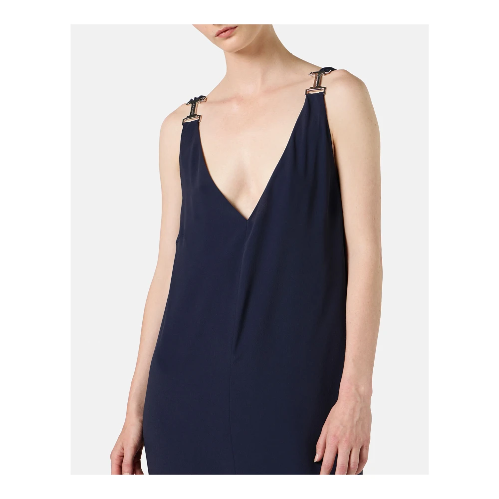 Iceberg Blauwe crêpe de Chine jurk met elegante details Blue Dames