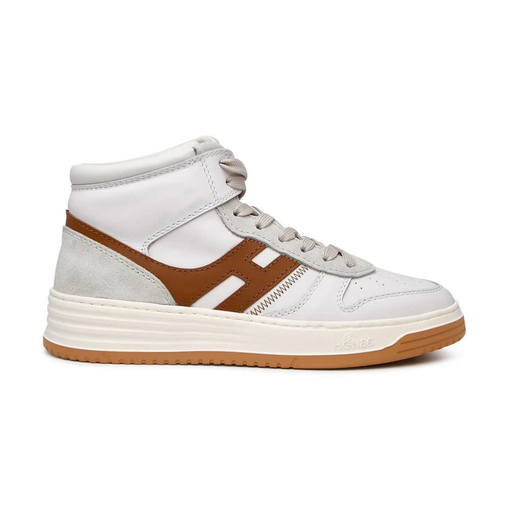 Hogan Witte leren sneaker H630 Heren Schoenen Beige