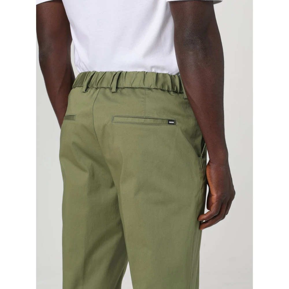 Boss Groene Katoenen Chino`s Green Heren