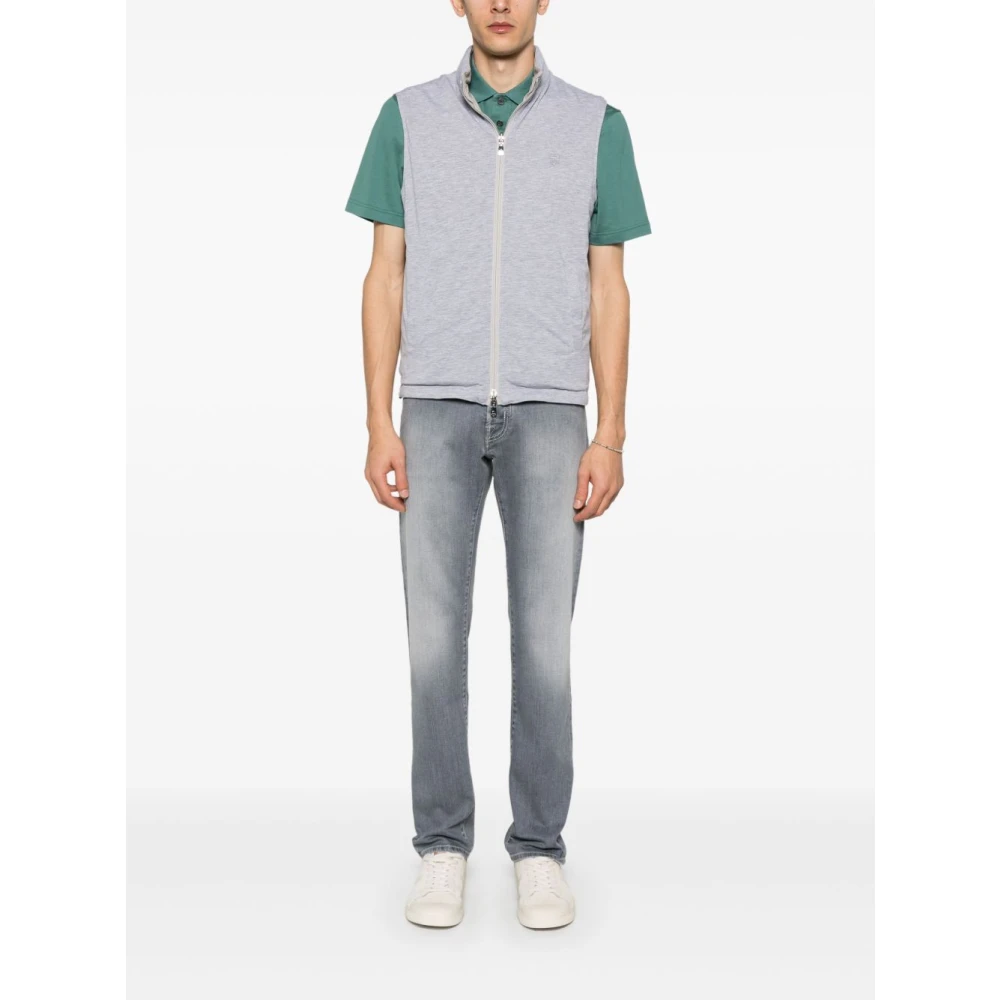 Corneliani Grijze Gebreide Jas Gray Heren