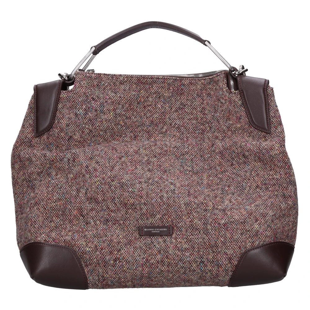 Gianni Chiarini Fabric Bag with Leather Inserts Brown Dames