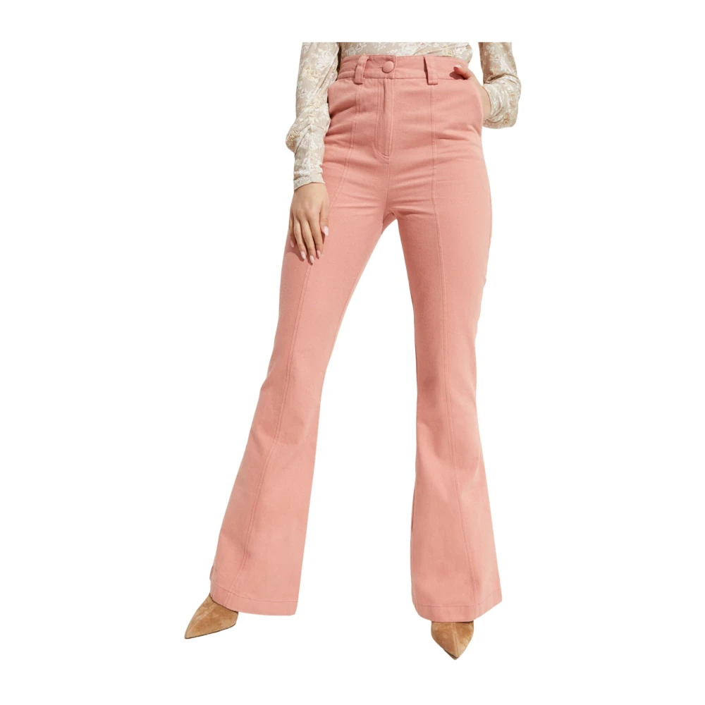 Loveshackfancy Hoge taille roze broek met stiksels Pink Dames
