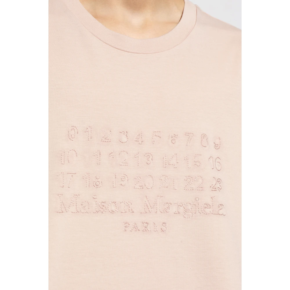 Maison Margiela Logo T-shirt Pink Heren
