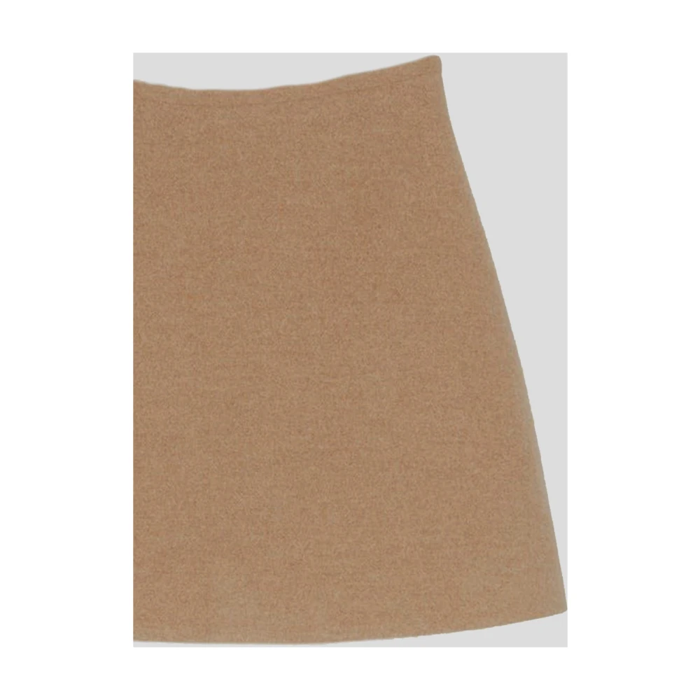 Patou Wollen Mini Rok Brown Dames