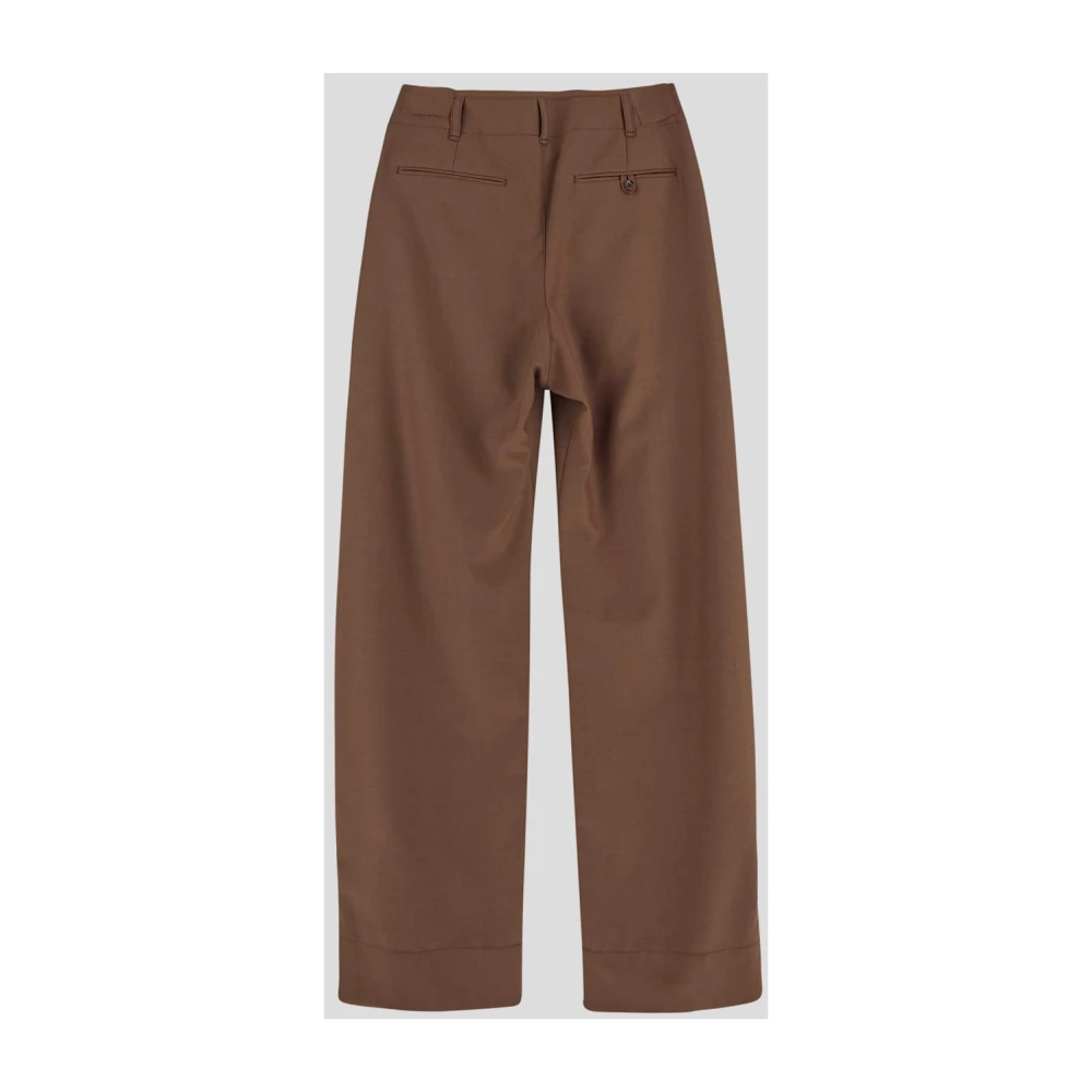 Lemaire Wollen Gebogen Broek Brown Dames