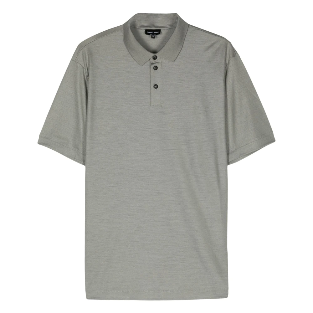 Giorgio Armani Elegante Groene Polo T-shirt met Korte Mouwen Green Heren