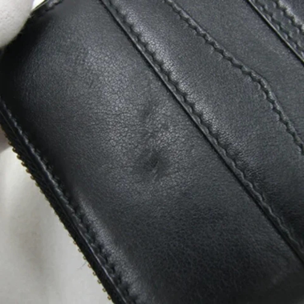 Bvlgari Vintage Pre-owned Leather wallets Black Dames