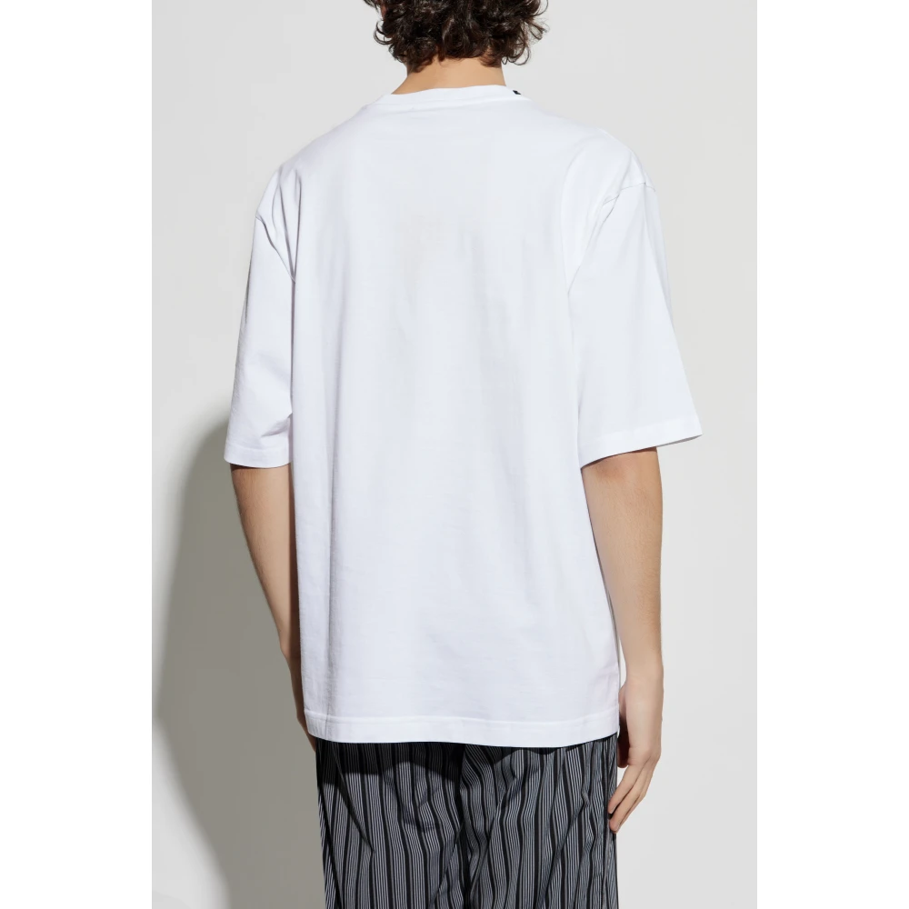 Dolce & Gabbana T-shirt met glinsterende applicatie White Heren