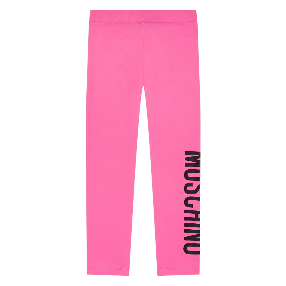 Moschino Girls Pink Leggings, 6 Y, Logo Print Leggings For