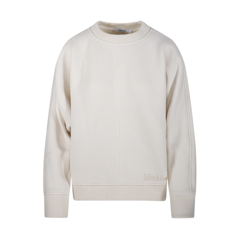 Max Mara Witte Ronde Hals Sweatshirt White Dames