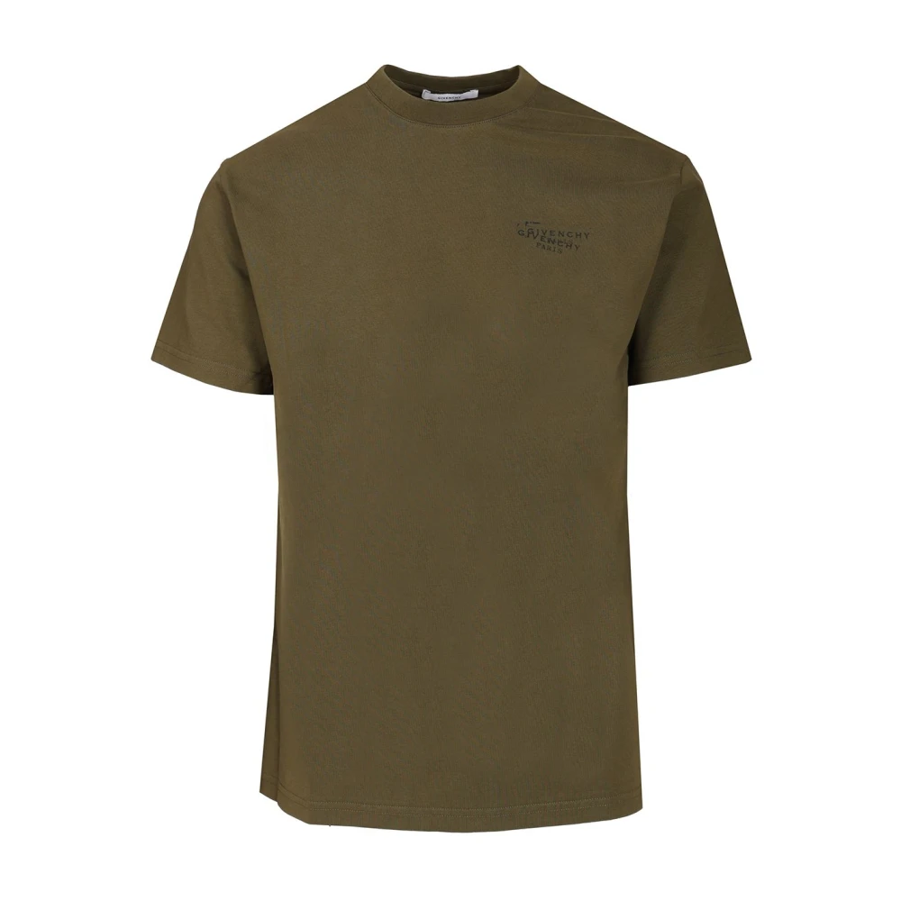 Givenchy Men's Green T-Shirts, L, T-Shirt In Cotton With Stamp Print