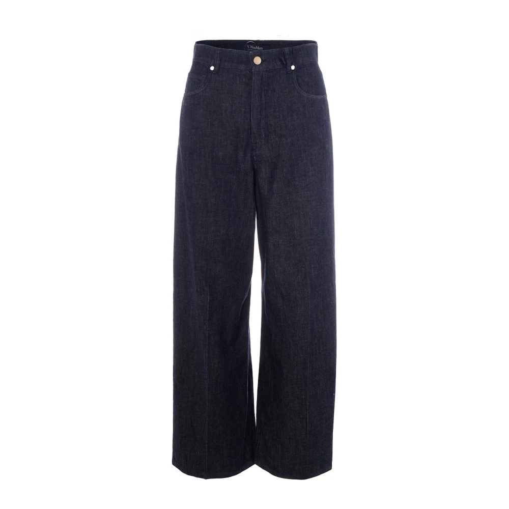 Max Mara Studio Blue Lavinia Wide Jeans - Female - Wide Jeans - S - Jeans