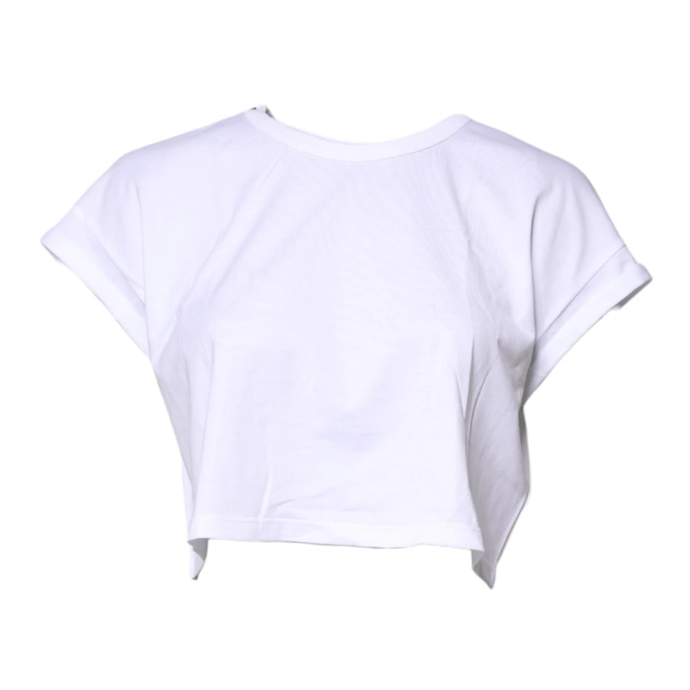 Dolce & Gabbana Cropped T-Shirt Top - Female - T-Shirts - White - 2XS - Tops