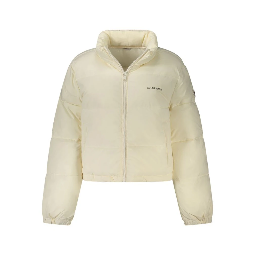 Guess Women's Beige White Polyester Jacket Medium