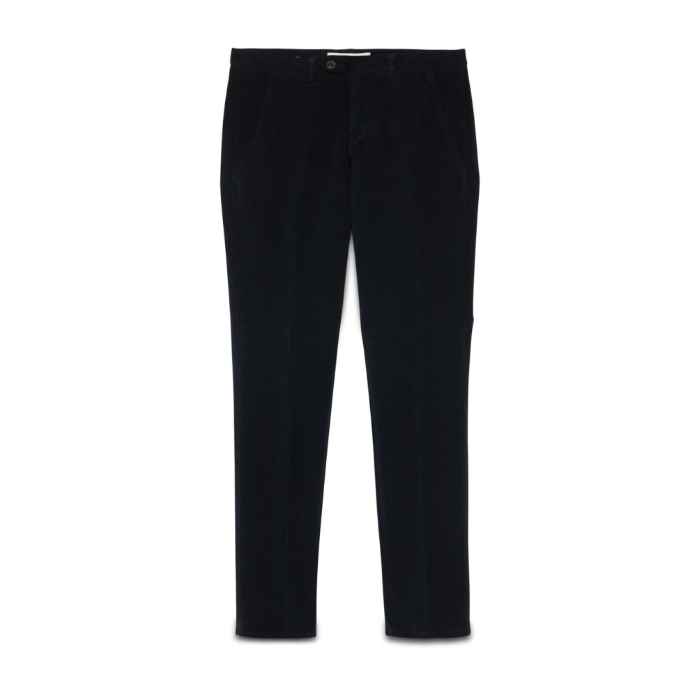 Roy Roger's Blauwe Gabardine Slim Fit Broek Blue Heren