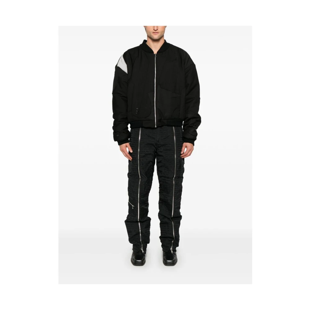 Who Decides War Zwarte Gewatteerde Patchwork Jas Black Heren