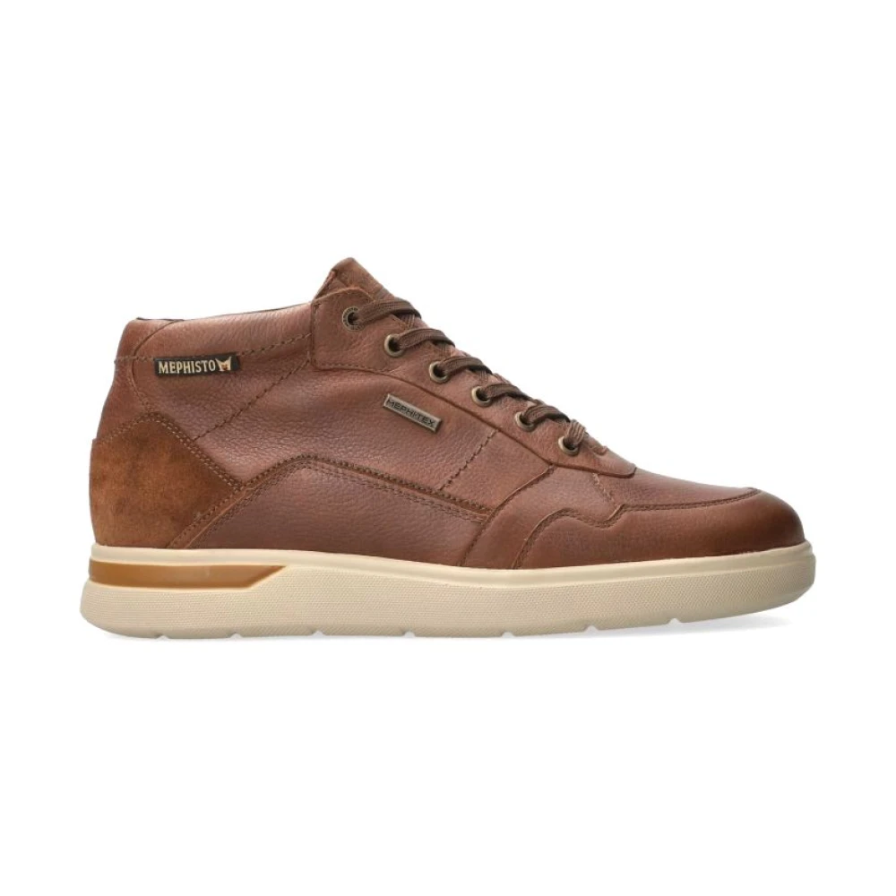 Mephisto Sportieve Leren Enkellaars Heren Schoenen Bruin