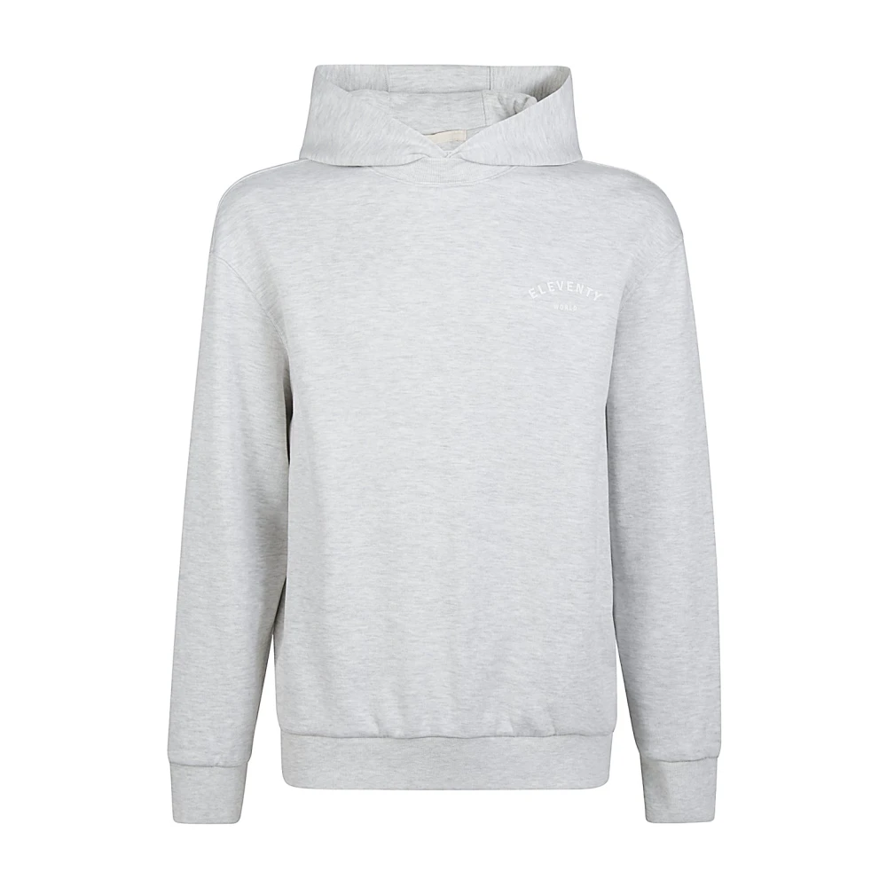 Eleventy Giza Cotton Hoodie Sweater Gray Heren