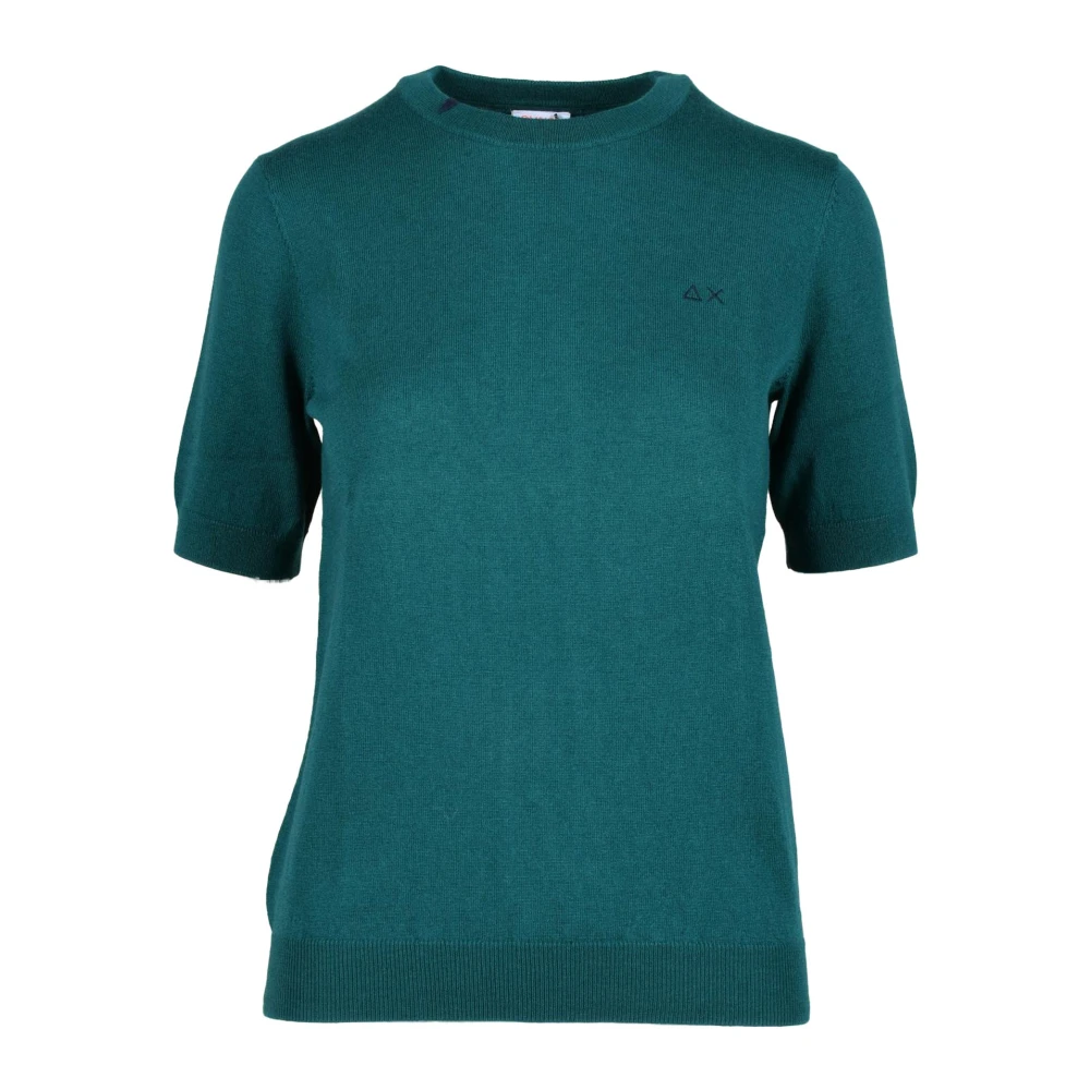 Sun68 Merino Katoen Blend Trui Blue Dames