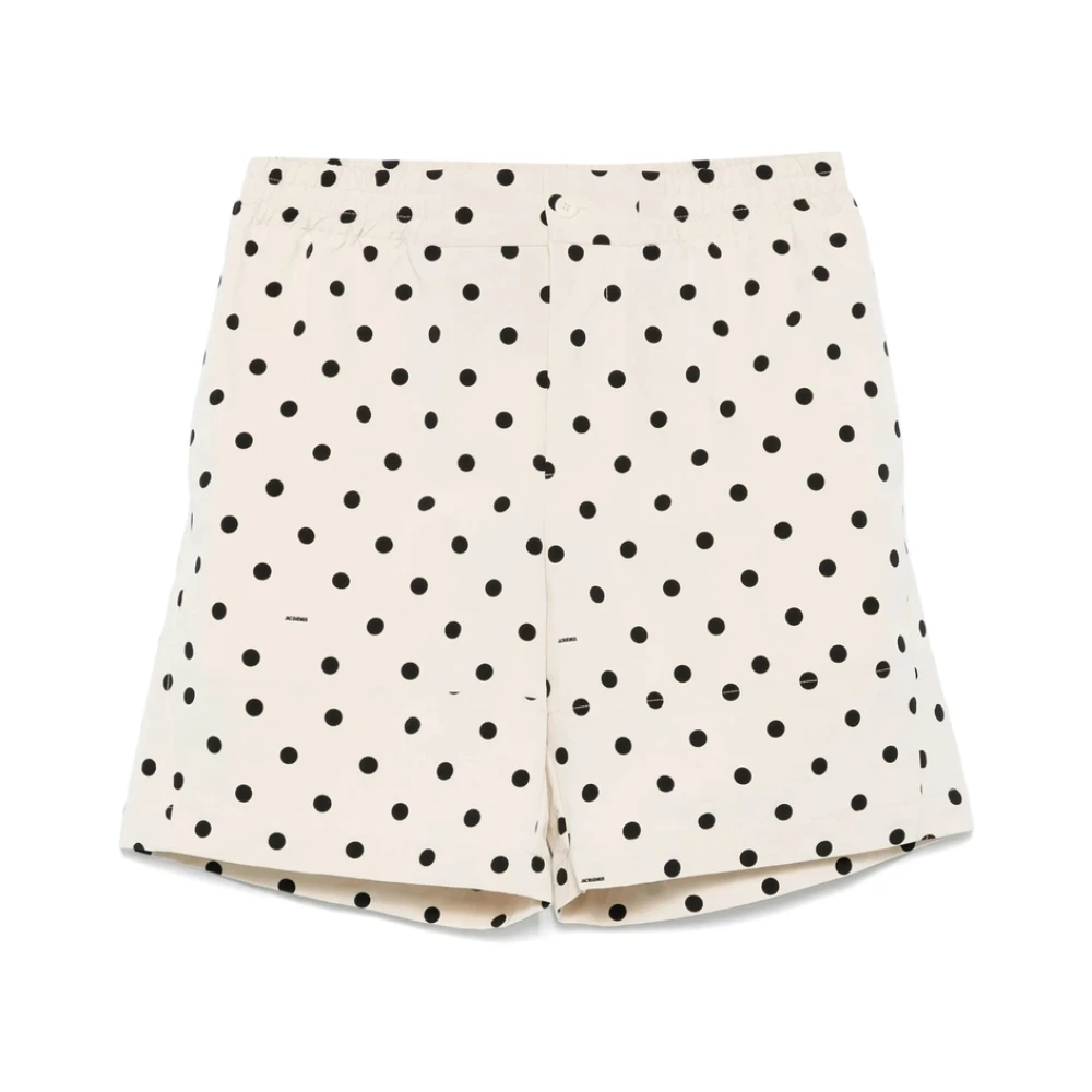 Jacquemus Beige Elastische Taille Shorts Beige Dames