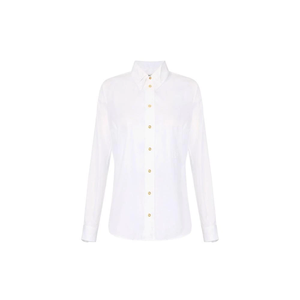 Elisabetta Franchi White Shirts, Female, S, Double Collar Cotton Shirt