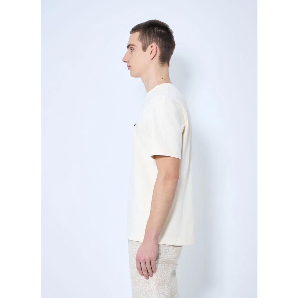 Jacquemus Katoen Logo Patch Crewneck T-Shirt Beige Heren