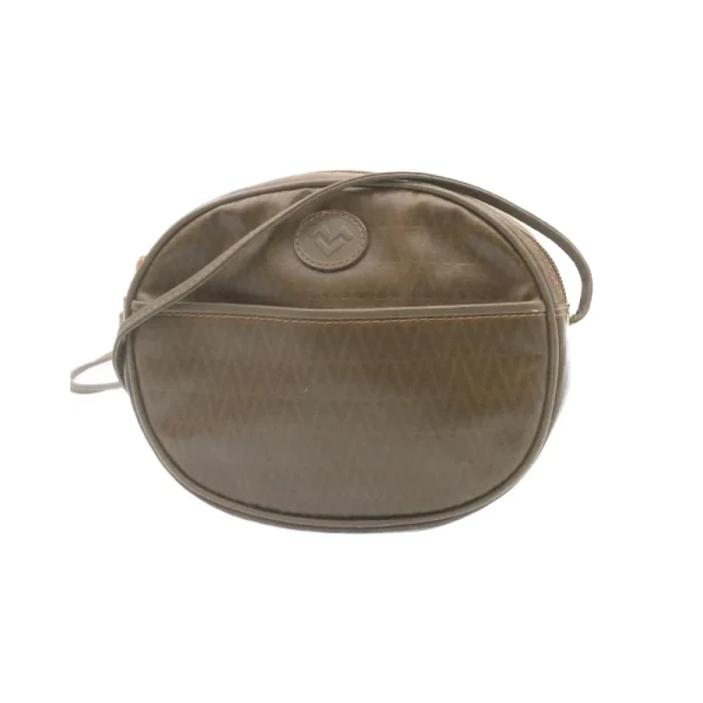 Valentino Vintage Pre-owned Canvas shoulder-bags Brown Dames