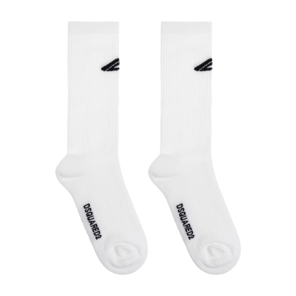 Dsquared2 Katoenen sokken met logo White Heren